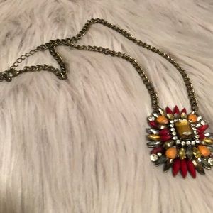 Red & Brown Colored Stone Necklace